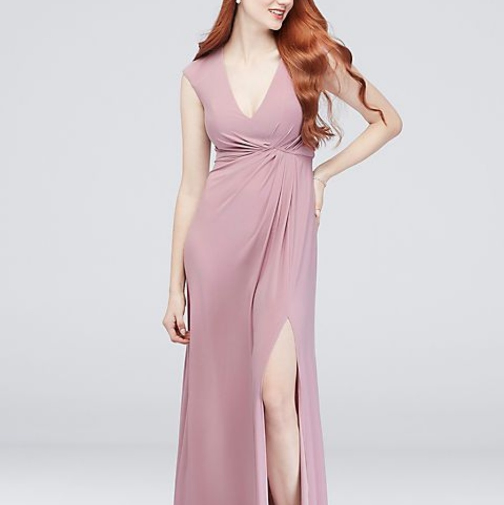 Bridesmaid maxi slit dress
